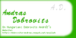 andras dobrovits business card